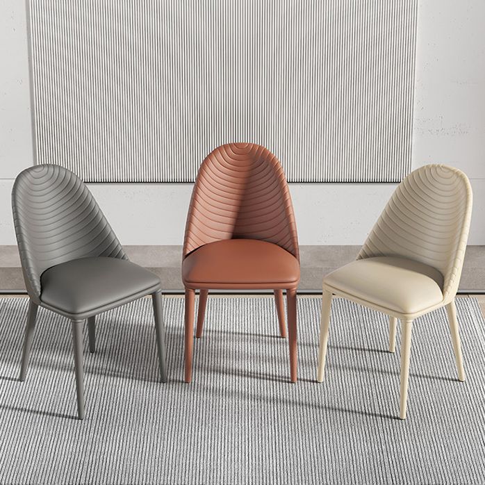 Chaise de salle à manger en métal de style contemporain Parsons, chaises d'appoint sans accoudoirs pour cuisine