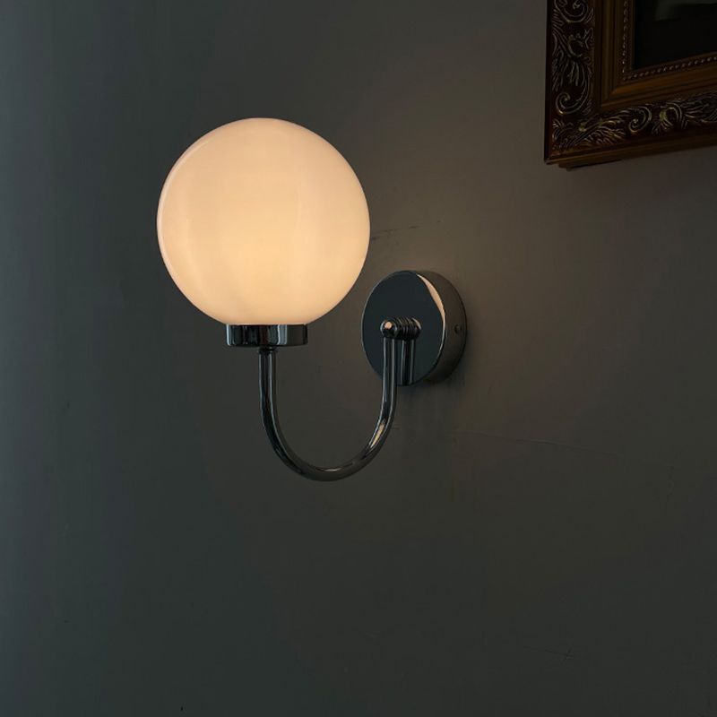 Glass Spherical Wall Lighting Fixture Contemporary Style Wall Mounted Light Fixture