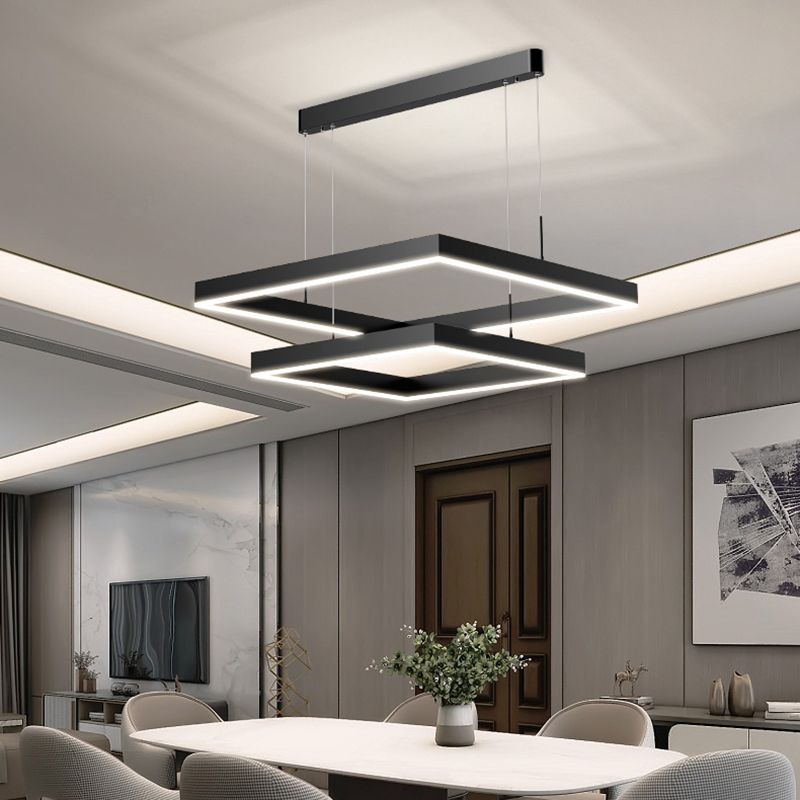 Modern Chandeliers For Dining Room Multiple Squares Chandelier Light Fixture
