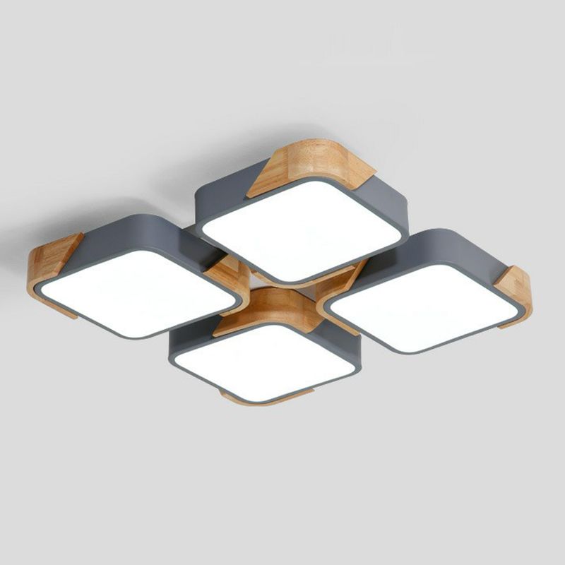 Rectángulo de empalme nórdico de vaciado de luz de techo de techo de luz de techo LED de iluminación de montaje de LED