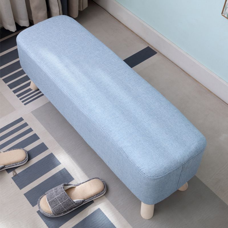 Pure Color Ottoman Linen Blend Rectangle Fade Resistant Standard Ottoman