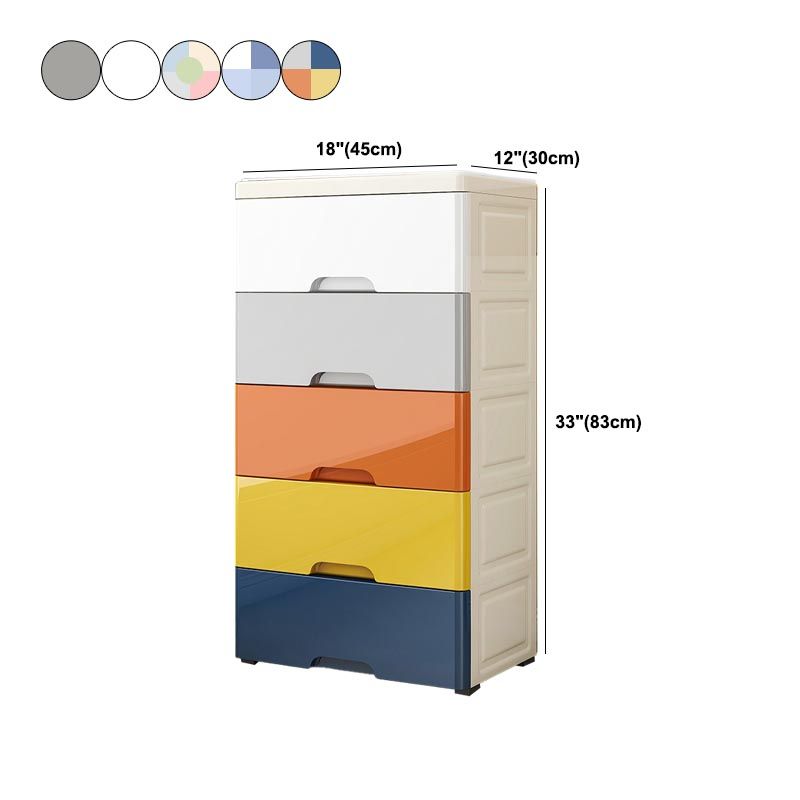 Contemporary Style Non-Hanging Armoire Plastic Cabinet with Drawers
