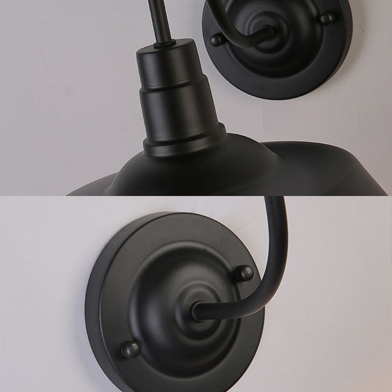Lumière murale de grange noire dans le style industriel vintage en fer forgé lampe murale simple pour le couloir