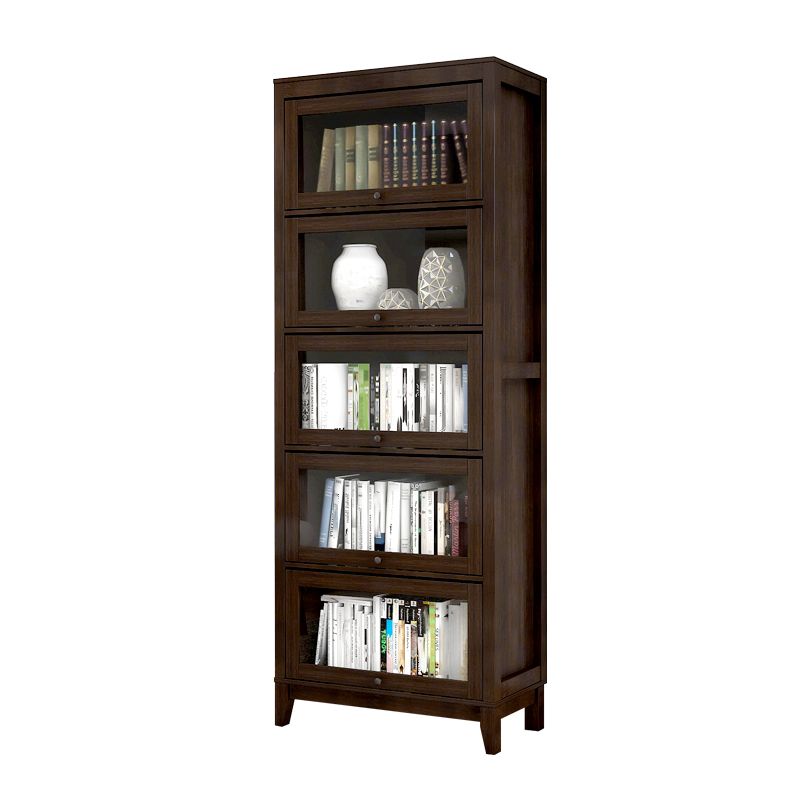 Bookcase Wood Barrister Bookcase Contemporary Vertical Book Shelf with Doors