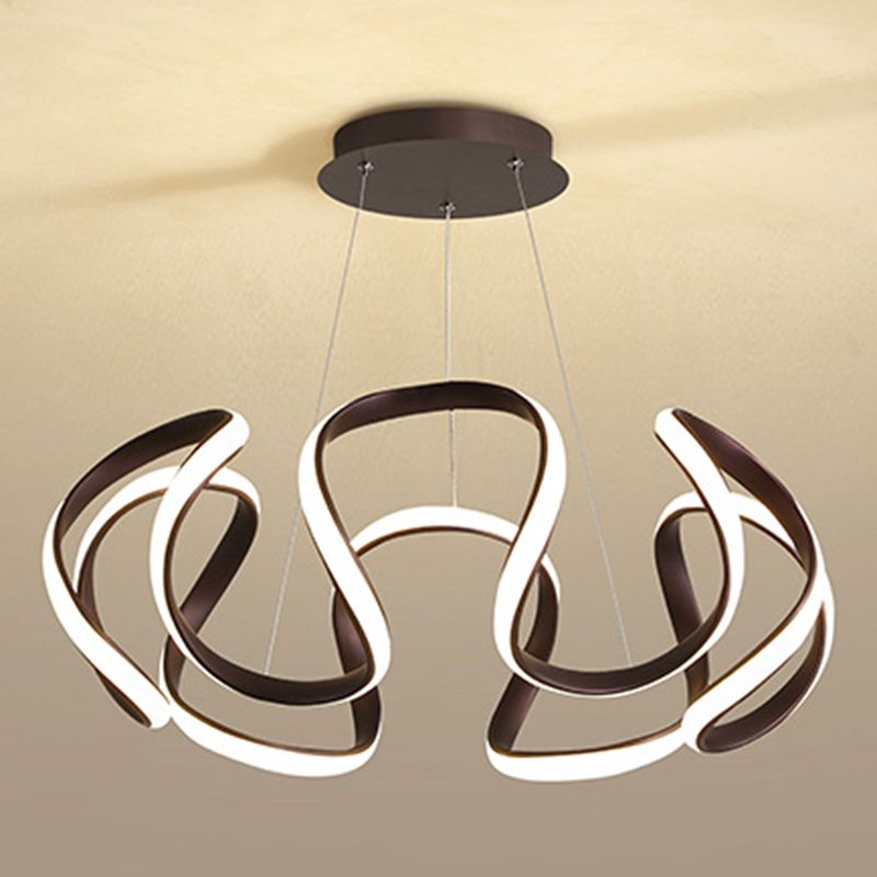 Contemporary Wave Chandelier Lights Metal 1 Light Chandelier Pendant Light