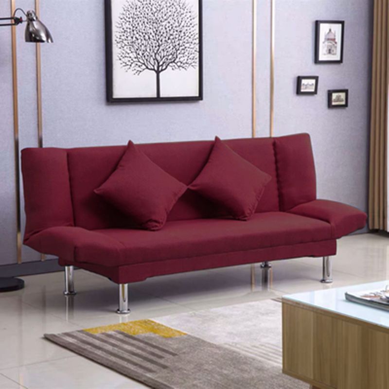 Linen Contemporary Armless Convertible Sofa Foldable Sofa for Apartment
