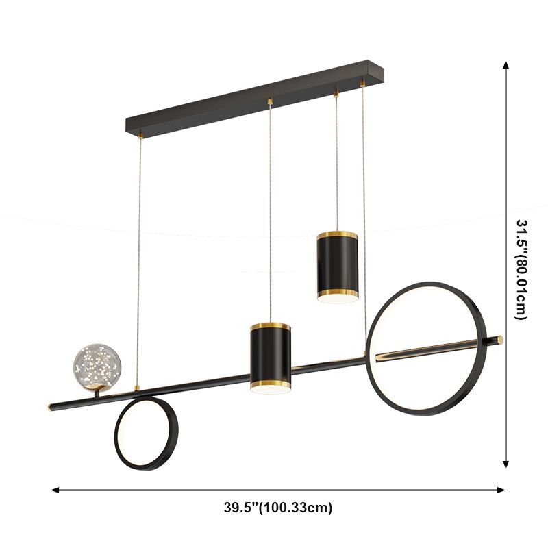 Acrylic Linear LED Island Light Contemporary Simplicity Hanging Lamp for Dining Room