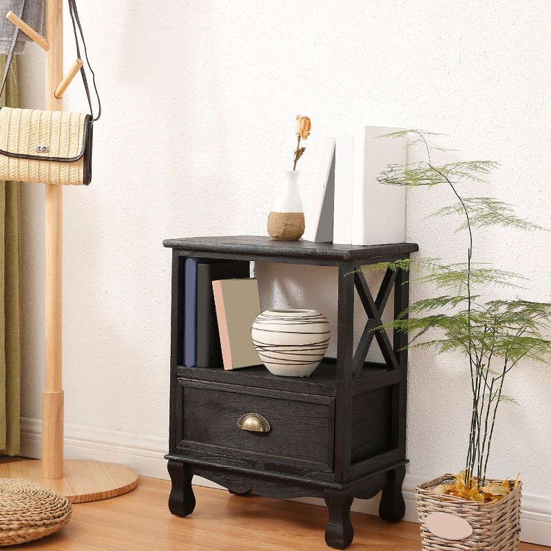 Mid-Century Modern Wood Accent Chest with Drawer Rectangle Chest