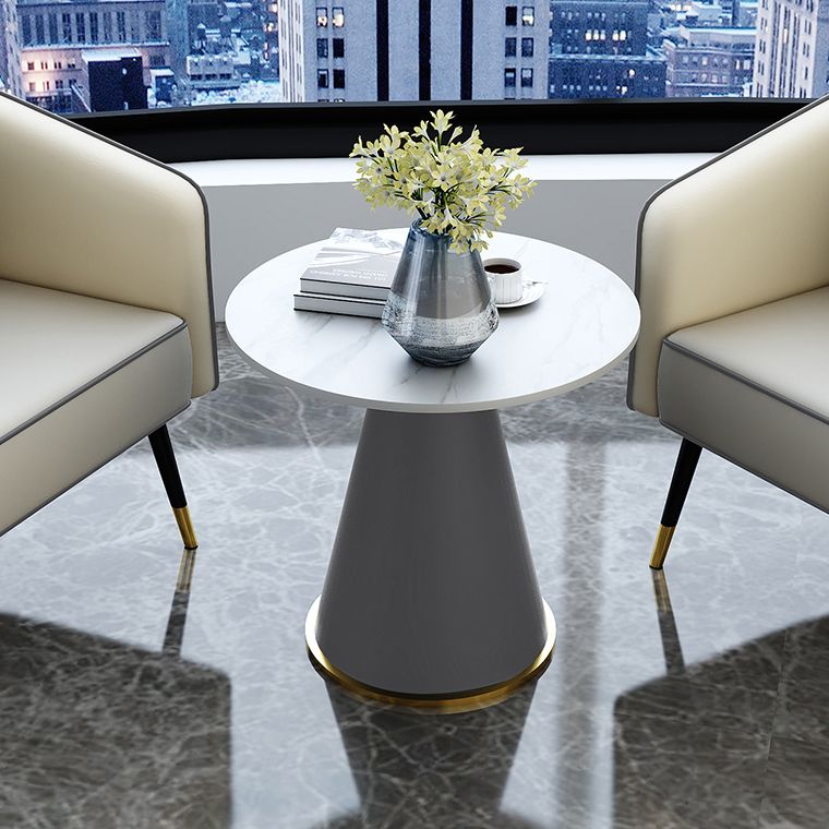 Round Table 23.6'' Dinette Table Traditional Luxury Dinner Room Table with Pedestal Casual
