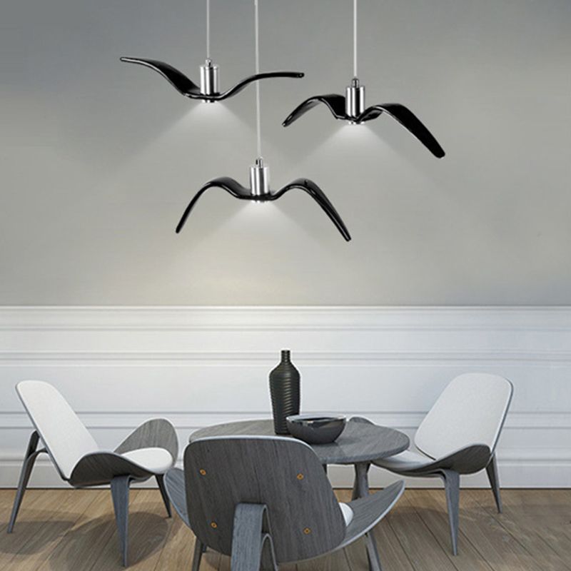 Nordic Artistic Seagull Pendant lampe à manger résine LED Hanging Light Kit