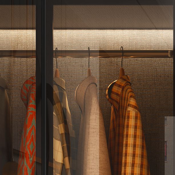 Contemporary Style Wardrobe Gray Colour Wooden Wardrobe Closet