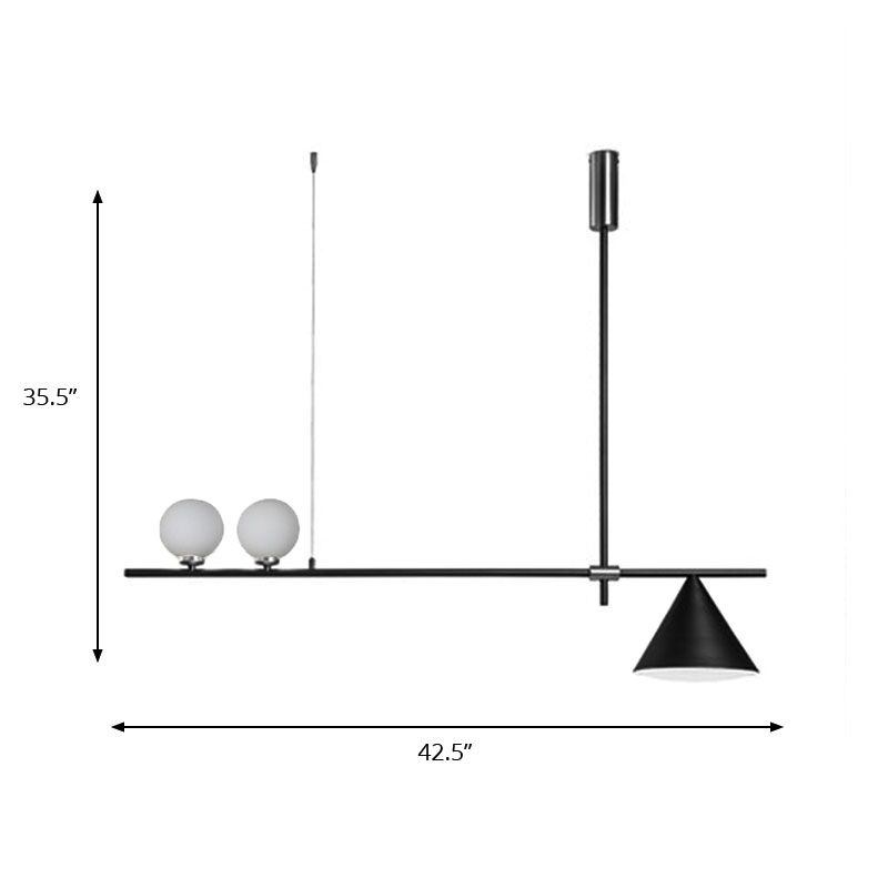 Triplo lampadario lineare Lamera lineare Contemporary Metal Island Lighting in nero/oro