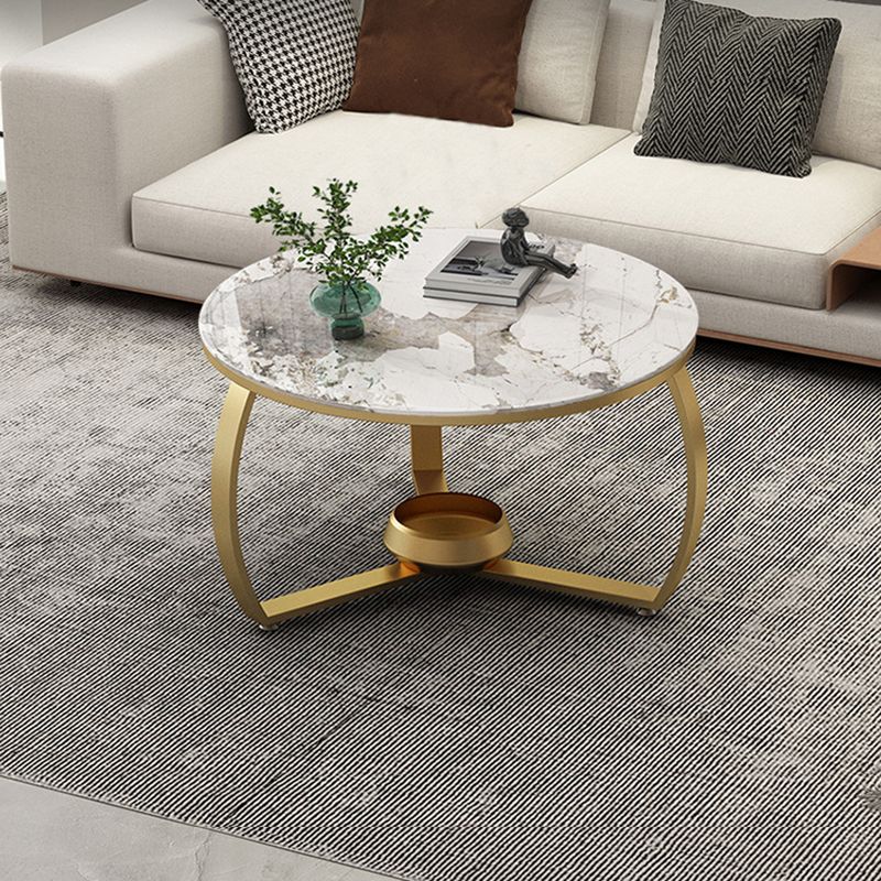 Round Cross Legs Coffee Table  Contemporary  Cocktail Table for Home
