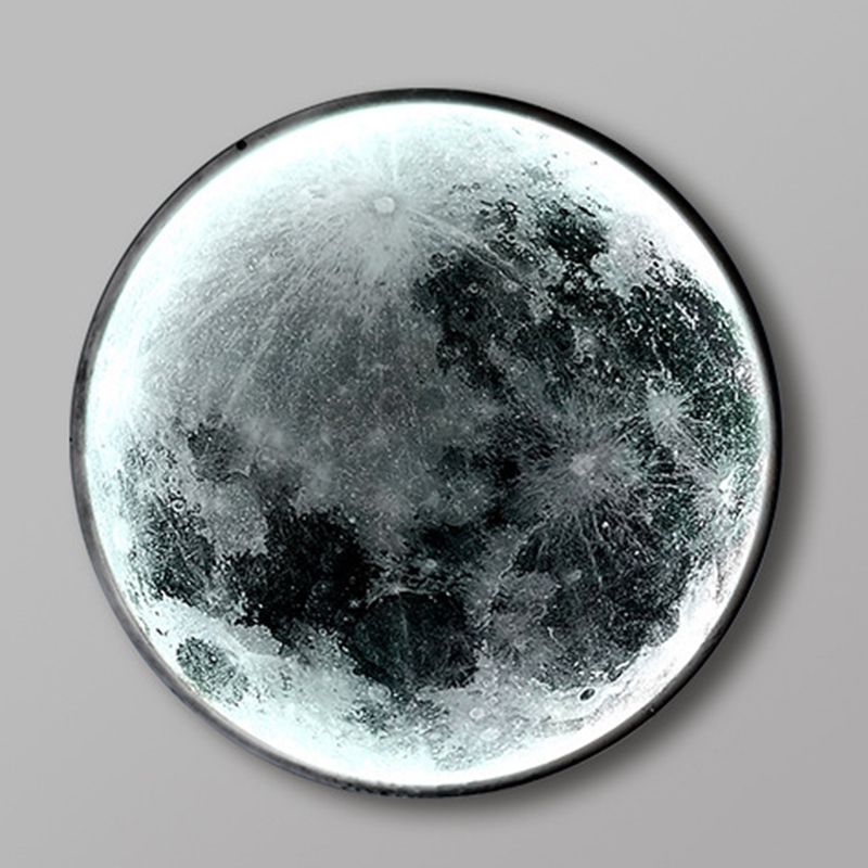 Round Shape Metal Wall Lighting Idea Kids Style 1 Light Wall Light Fixture in Black