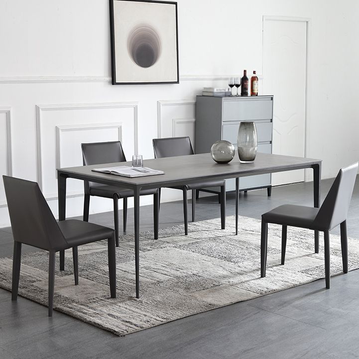 Mesa de comedor de piedra sinterizada de estilo industrial Mesa Base Metálica Mesa Rectángulo
