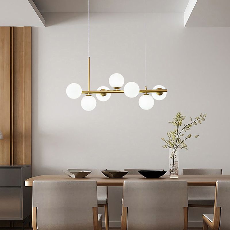 Nordic Glass Island Lighting Fixture Creative Pendant Light for Dining Room