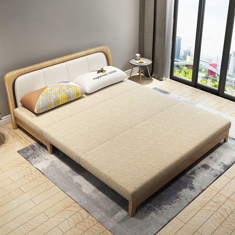 32" Wide Contemporary Sofa Futon Mustard Fabric Sleeper Sofa