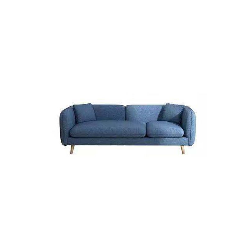 Contemporary Slipcovered Living Room Square Arm Cushions Seating