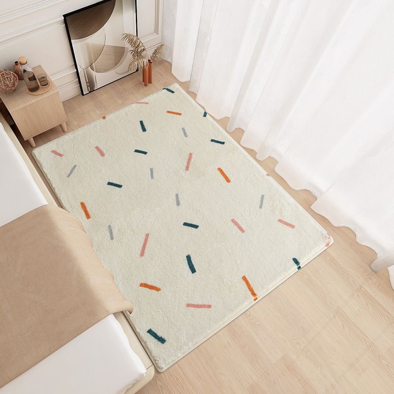 Beige Modern Rug Polyester Clouds Rug Washable Rug for Home Decor
