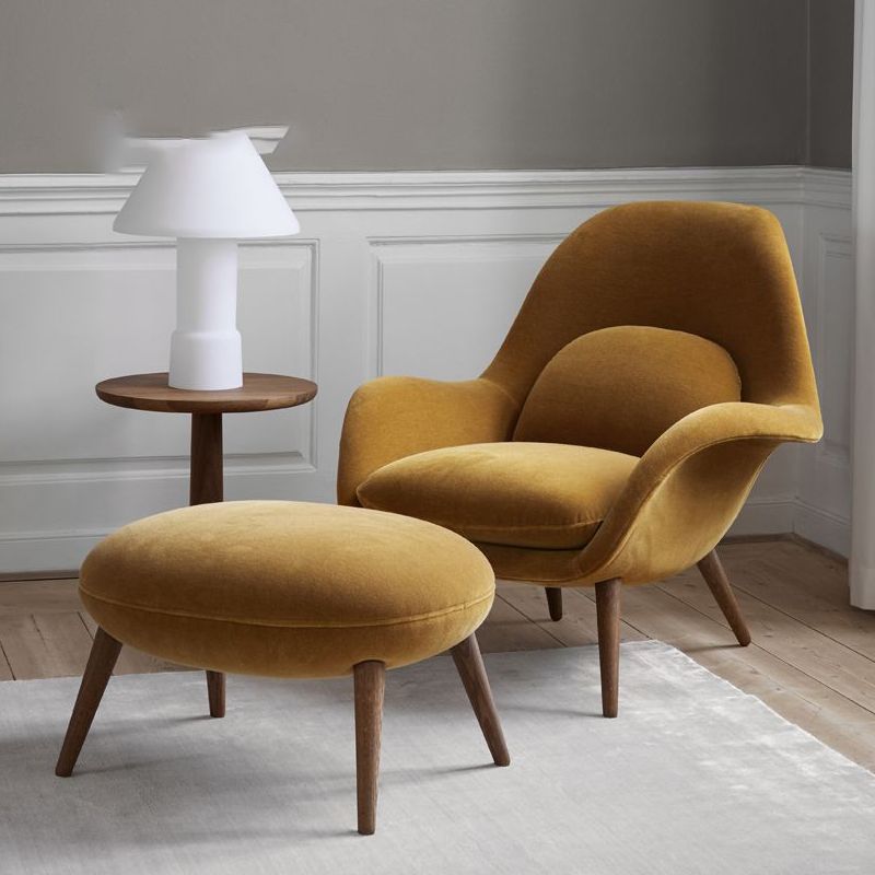 Modern Style Dining Chair Linen Parsons Arm Chair for Living Room