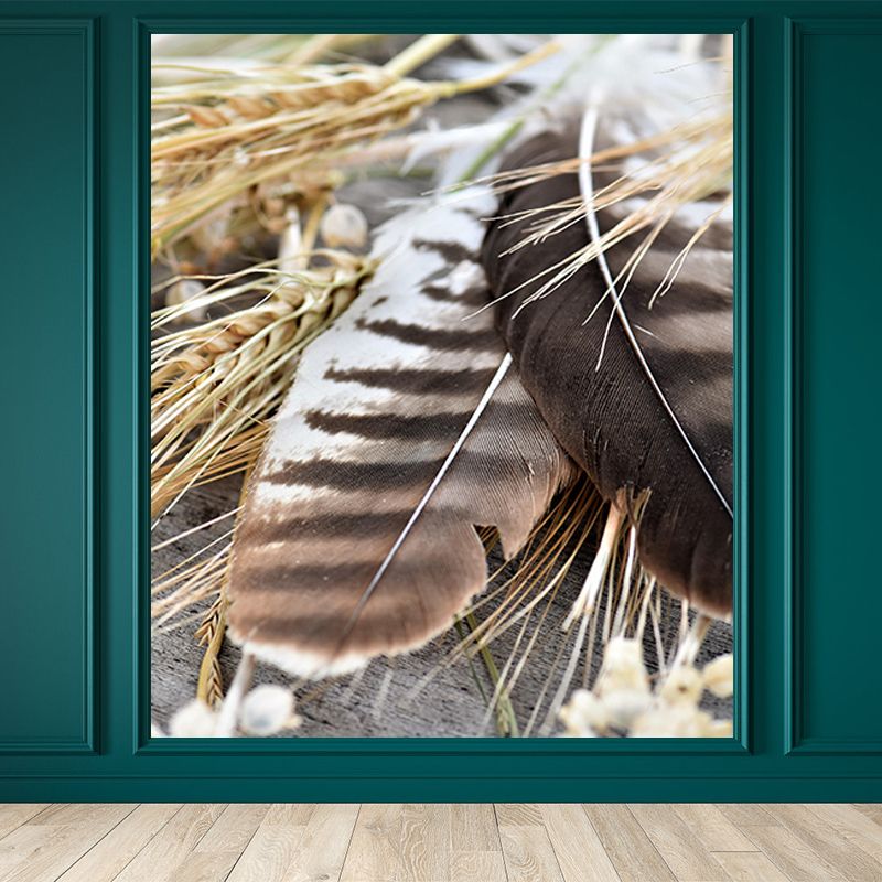 Customized Horizontal Photography Feather Mural Eco-friendly Wallpaper for Wall Decor