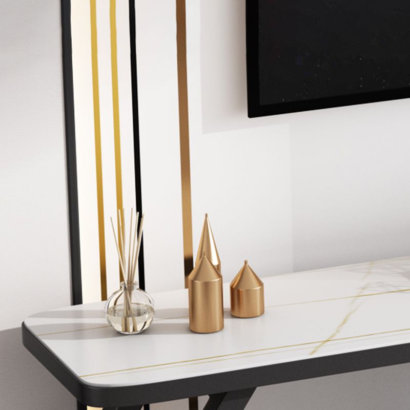 17.72"H TV Stand Contemporary Style White TV Stand Console for Living Room