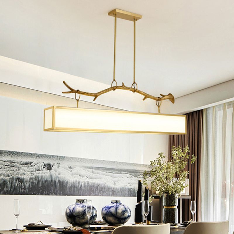 Luci a sospensione a sospensione in metallo in ottone lampade appese lineari moderne per sala da pranzo