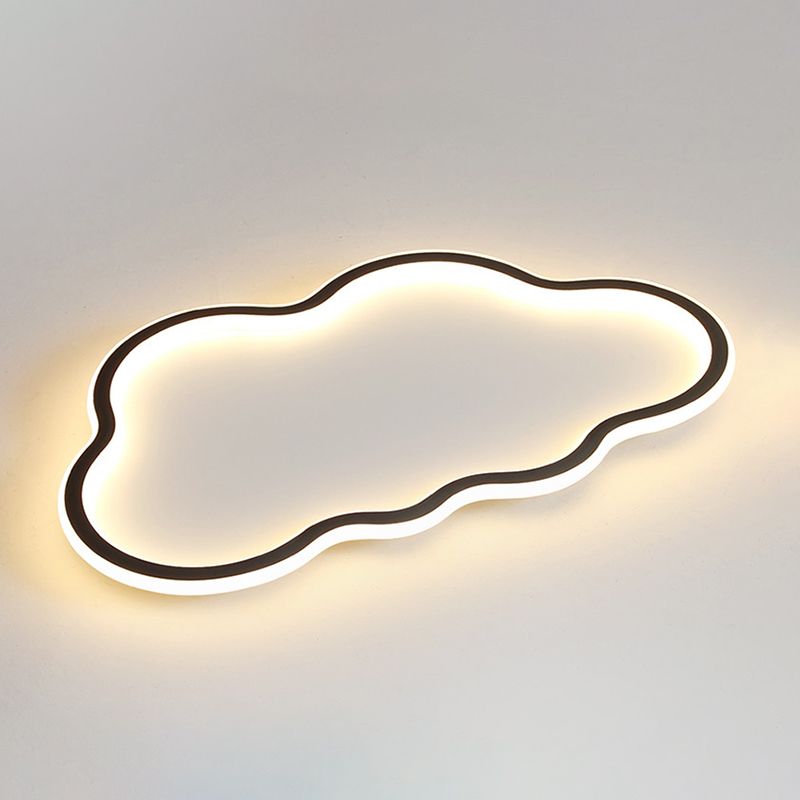 Moderna plafoniera a nuvola in alluminio con montaggio a incasso a LED con paralume in silicone