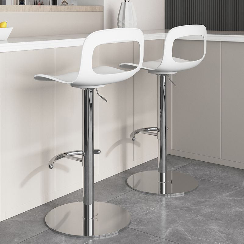 Modern Plastic Adjustable Height Swivel Bar Stool with Footrest
