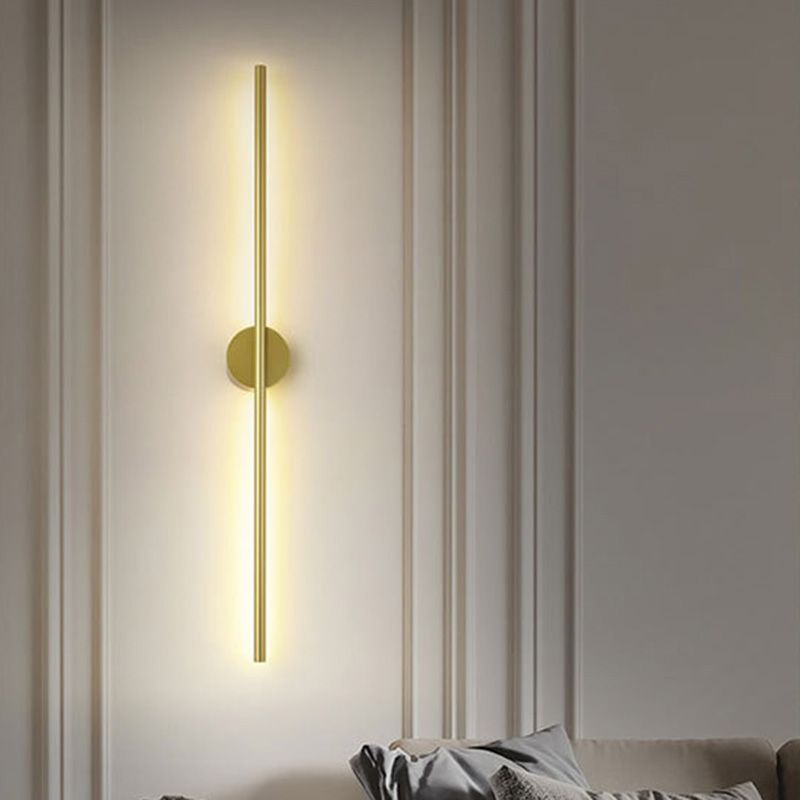 Gold 1 Light LED Wall Sconce Modern Acrylic Linear Wall Lighting for Living Room