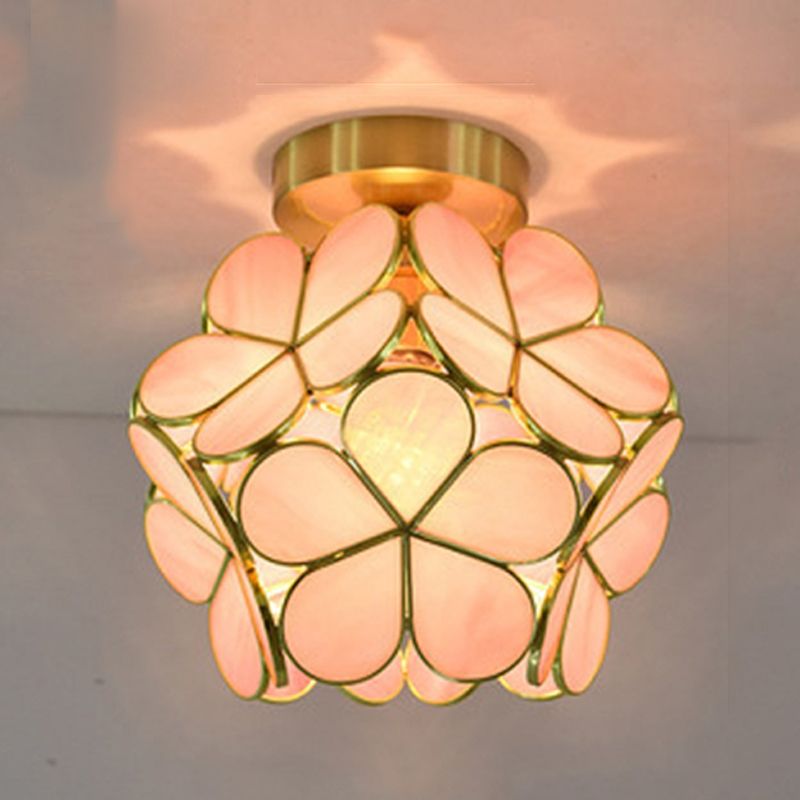 Modern Ceiling Light 1-Light Ceiling Mount Lamp with Glass Shade for Living Room