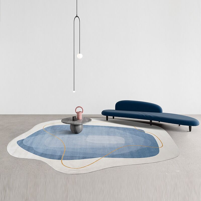 Novelty Ombre Print Carpet Simple Polyester Rug Pet Friendly Area Rug for Living Room