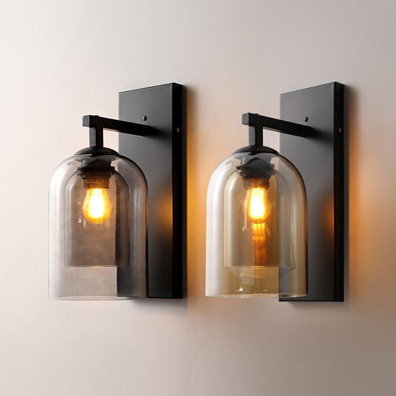 Lampada montata a parete a parete singola con sconde murale di stile industriale per camera da letto