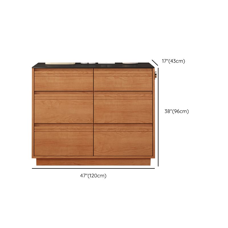 Modern Pine Wood Rectangle Kitchen Island Table for Dining Room