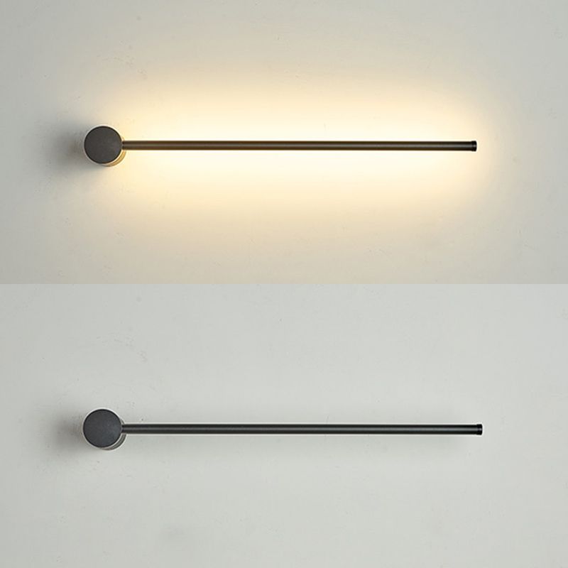 Lampes murales noires linéaires en aluminium 1-Light lampe murale minimalisme pour chambre à coucher