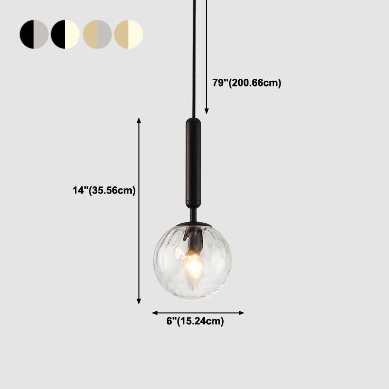 Global Glass Hanging Lamp Modern Dining Room Mini Pendant with 1 Light