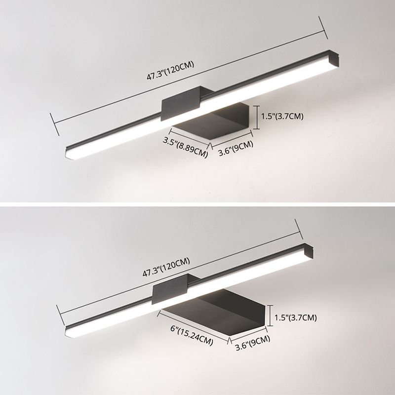 Modern Minimalist Style Linear Wall Mounted Vanity Lights Metal Vanity Wall Light Fixtures for Bathroom
