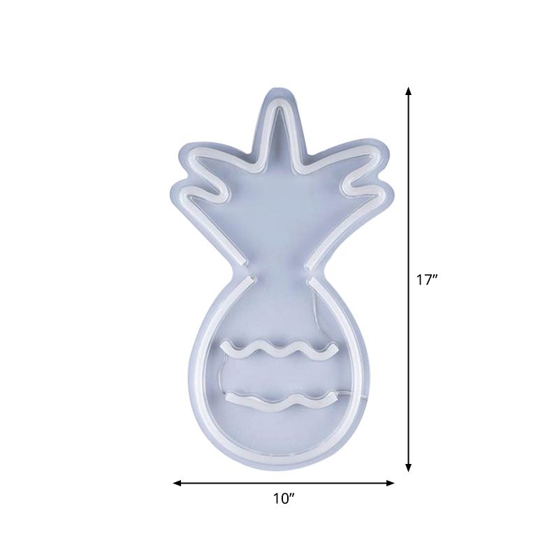Plastic ananaswand nachtverlichting eigentijdse LED -nachtkastje verlichting in het wit