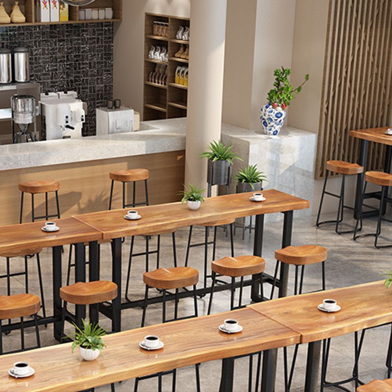 Modern Metal Base Bar Table Rectangle Bar Table with Black Base