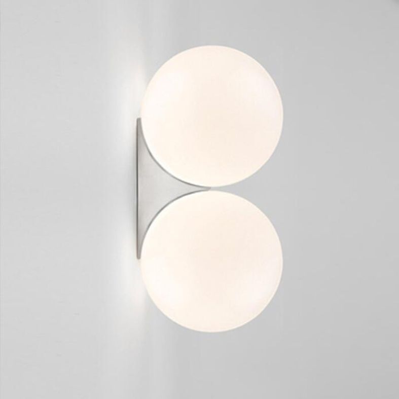 Contemporary Globe Wall Light with White Glass Shade Wall Lamp for Dining Room