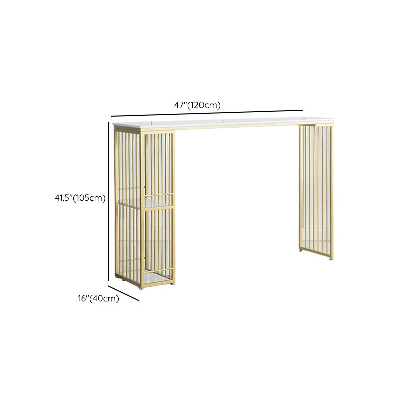 Glam Pub Height Dining Table Double Pedestal Counter Wine Table