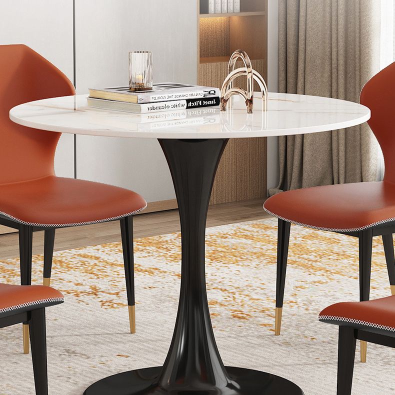 Traditional Luxury Style Dining Table Round Sintered Stone Table for Dining Room