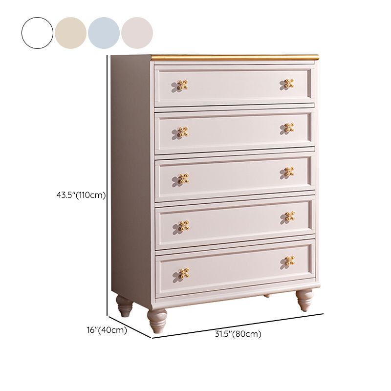 Ornate Traditional Lingerie Chest Rubber Wood Storage Chest with Drawers for Bedroom