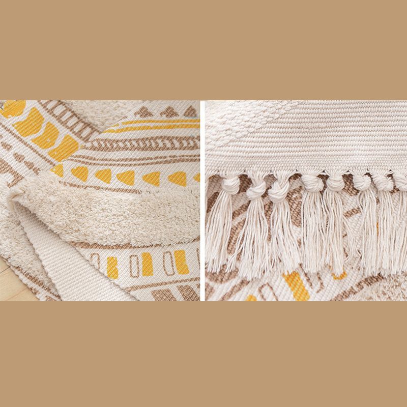 Geel Americana Patroon Area Tapijten Polyester Boheemse vloerkarmtapijt voor thuisdecoratie
