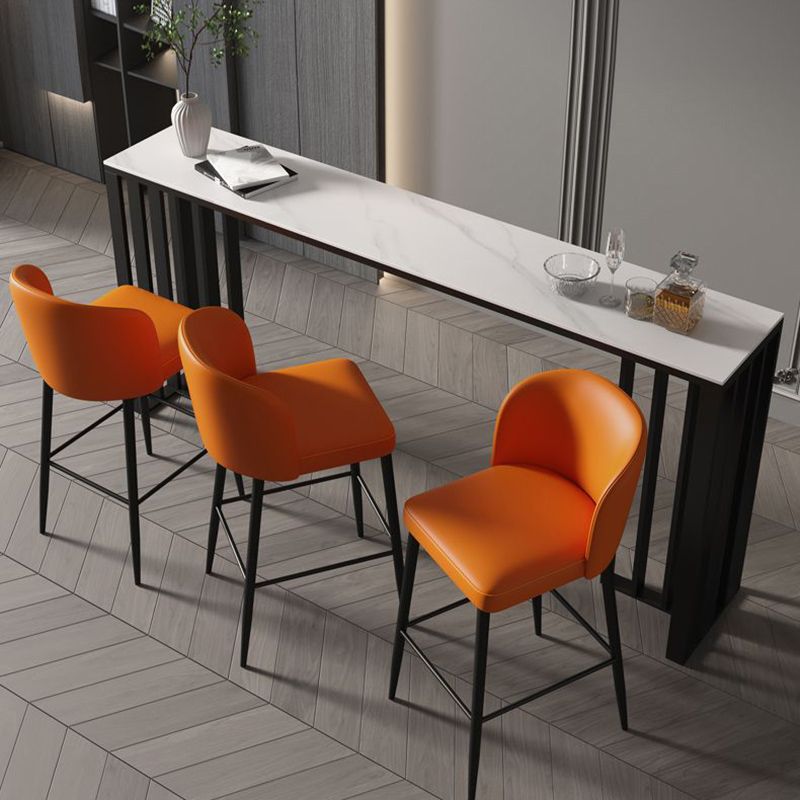 Metal Double pedestal Bar Table Modern Rectangle Bar Height Table