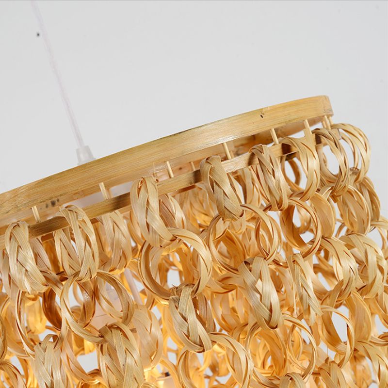 16 "/19.5" ancho de bambú de borbato colgante de lámpara de colgante de luz de luz individual china para el restaurante Dinging Room Restaurant