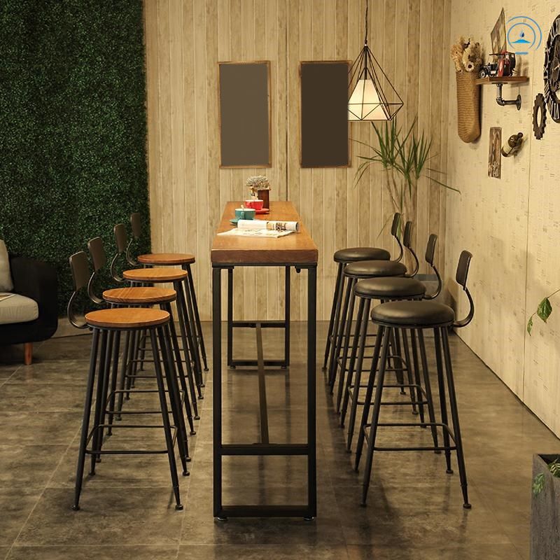 Industrial Wood Bar Table Set 1/5/9 Pieces Rectangle Counter Table