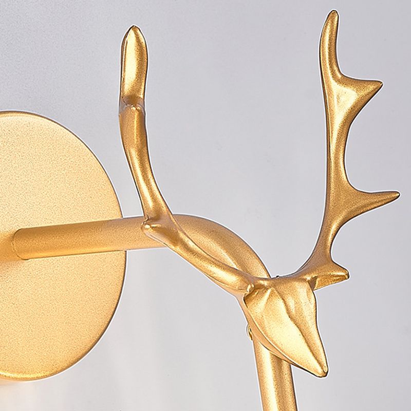 11.8" H Nordic Style Globe Glass Wall Lamp LED Light Strings Creative Antler Elements Lighting Fixture for Hallway Aisle