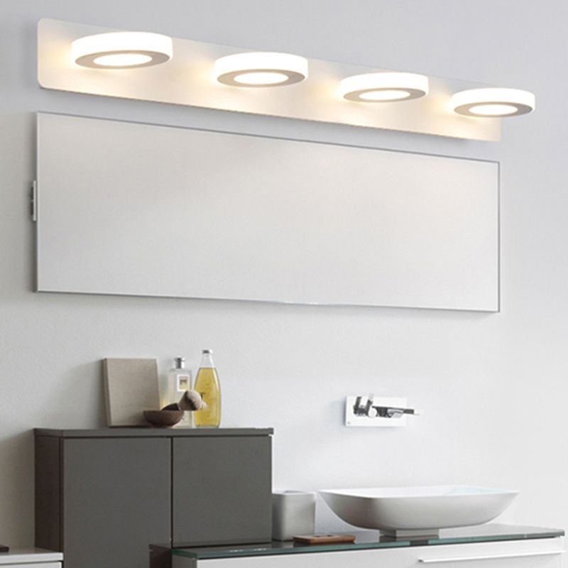 Metal Geometric Wall Mount Lighting Modern Multi Lights Mirror Wall Light Fixture in White