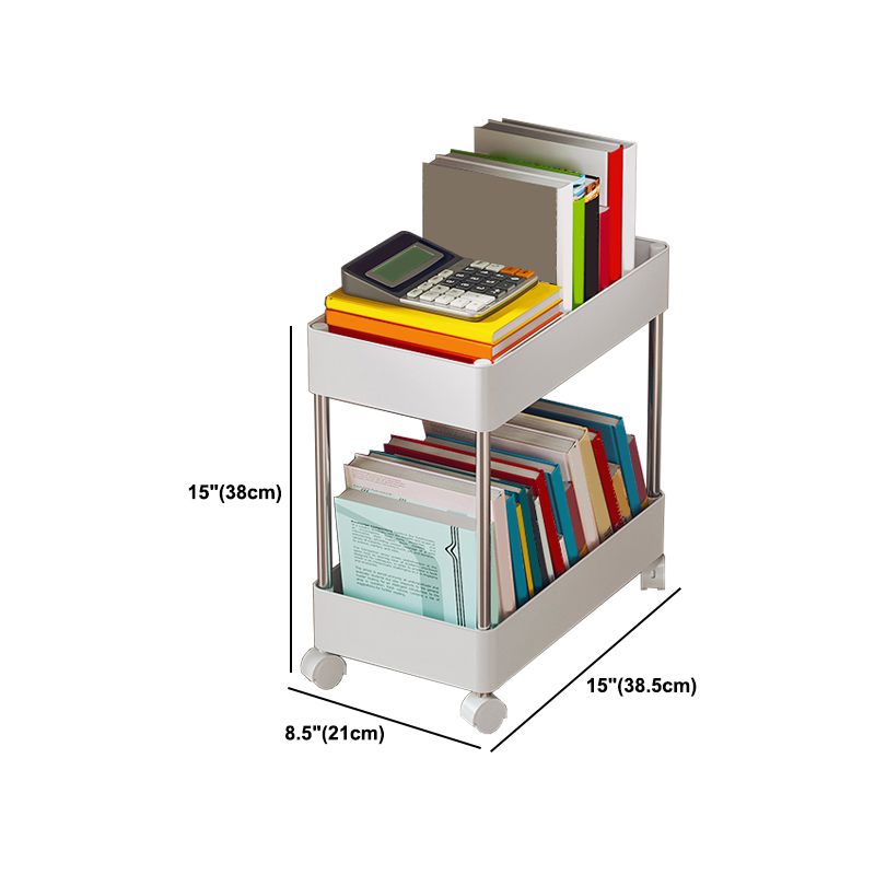 Modern Plastic Bookshelf  White Etagere Vertical Open Shelf Bookcase